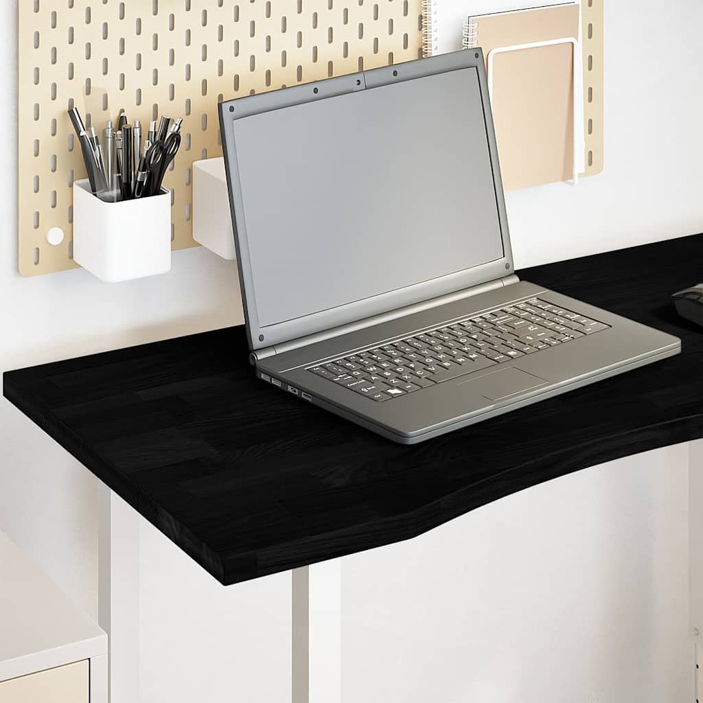 Desk Top 80x50x2.5 cm Solid Wood Oak Rectangular Dark Brown 100 cm 50 cm