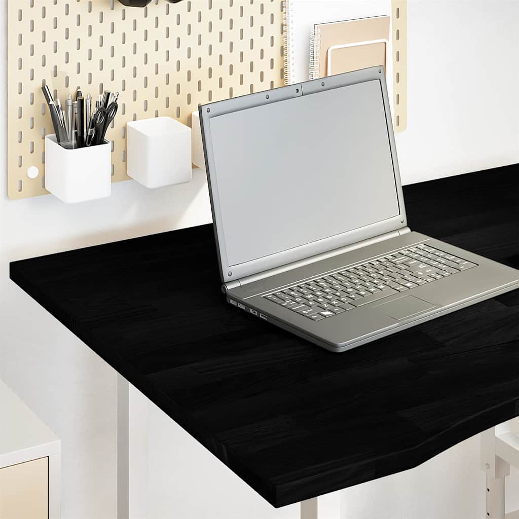 Desk Top 80x50x2.5 cm Solid Wood Oak Rectangular Dark Brown 100 cm 80 cm
