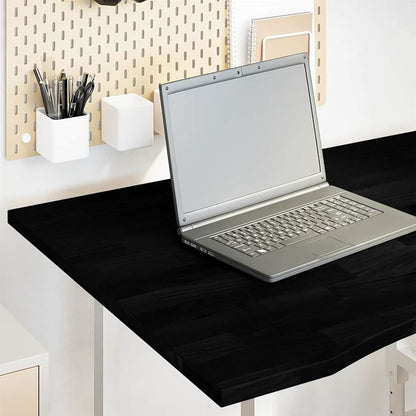 Desk Top 80x50x2.5 cm Solid Wood Oak Rectangular Dark Brown 100 cm 80 cm