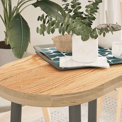 Table Top Solid Wood Oak Oval Height 4 cm Natural 80 cm 40 cm