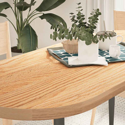 Table Top Solid Wood Oak Oval Height 4 cm Natural 140 cm 60 cm