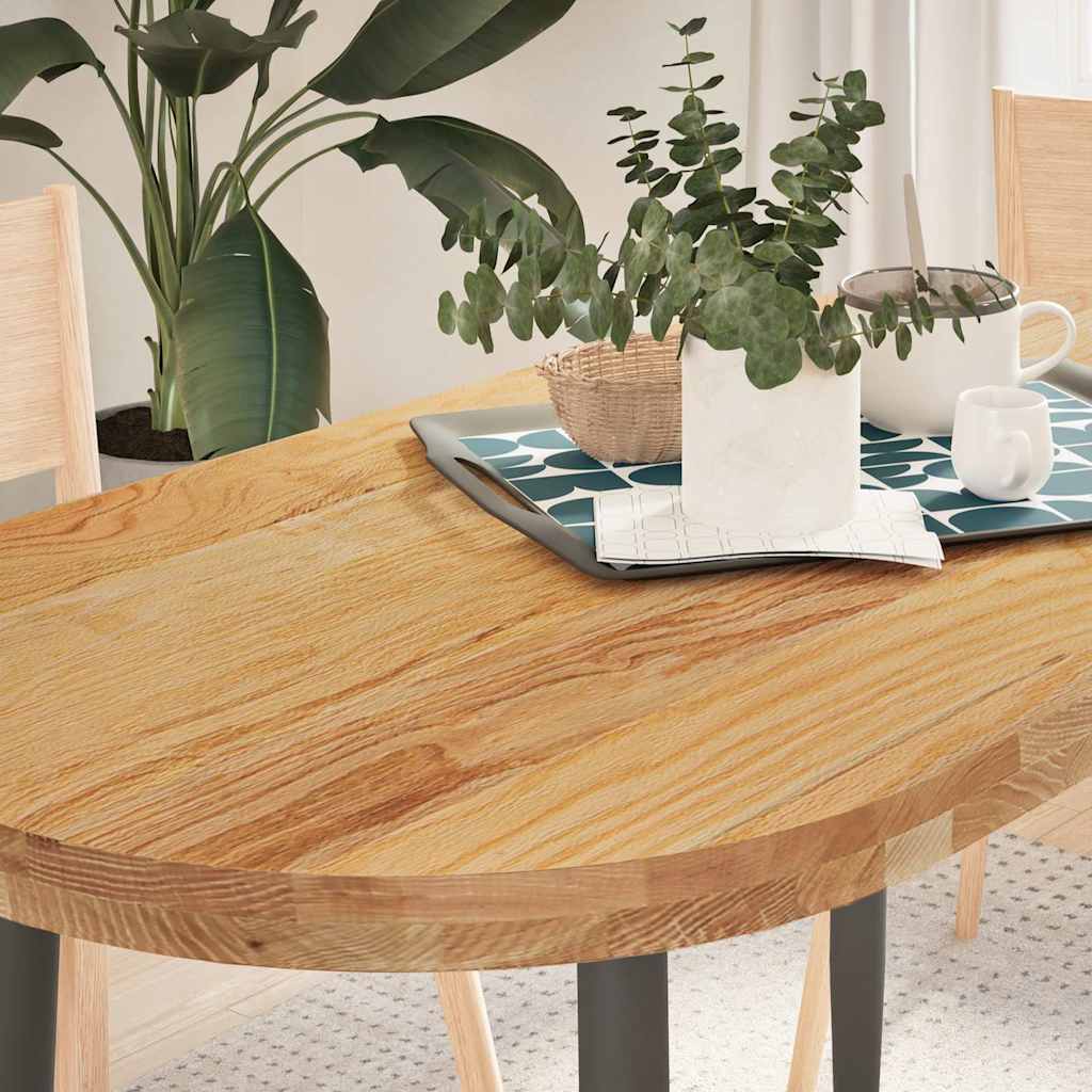 Table Top Solid Wood Oak Oval Height 4 cm Light brown 120 cm 60 cm