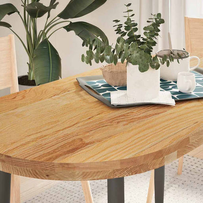 Table Top Solid Wood Oak Oval Height 4 cm Light brown 120 cm 60 cm