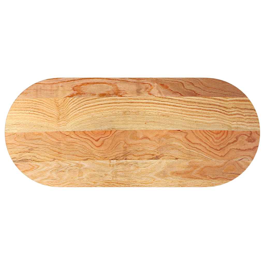 vidaXL Table Top Light Brown 140x60x4 cm Solid Wood Oak Oval 2