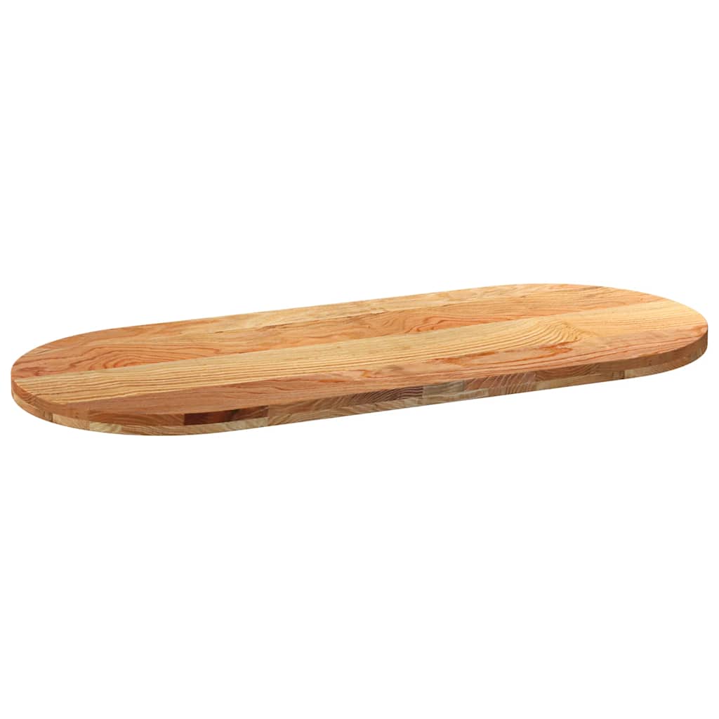 vidaXL Table Top Light Brown 140x60x4 cm Solid Wood Oak Oval 4