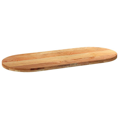 vidaXL Table Top Light Brown 140x60x4 cm Solid Wood Oak Oval 4