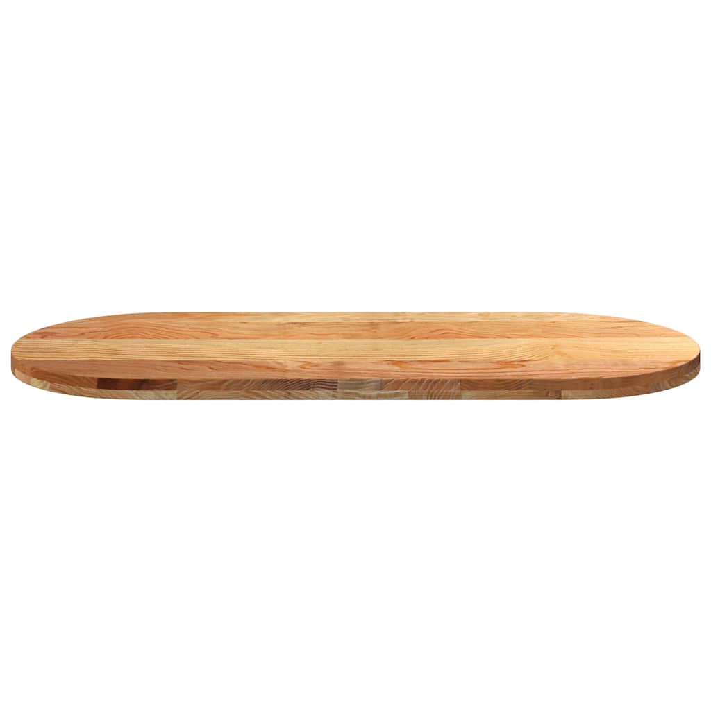 vidaXL Table Top Light Brown 140x60x4 cm Solid Wood Oak Oval 5