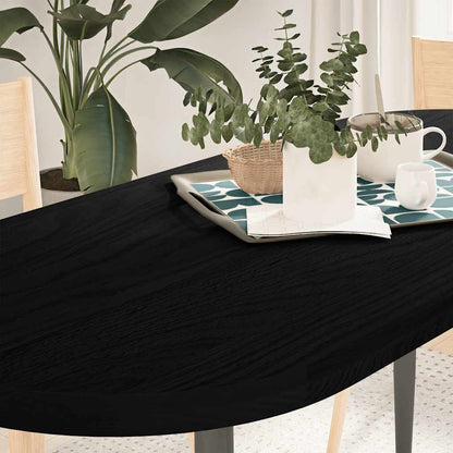 Table Top Solid Wood Oak Oval Height 4 cm Dark brown 140 cm 60 cm