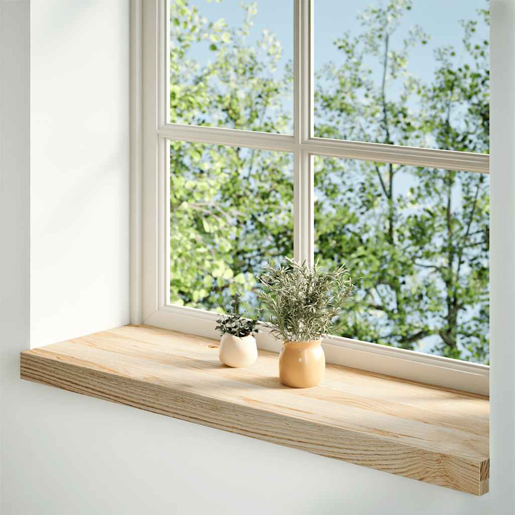 Window Sills 2 pcs Untreated Solid Wood Oak Depth 25 cm Natural 70 cm