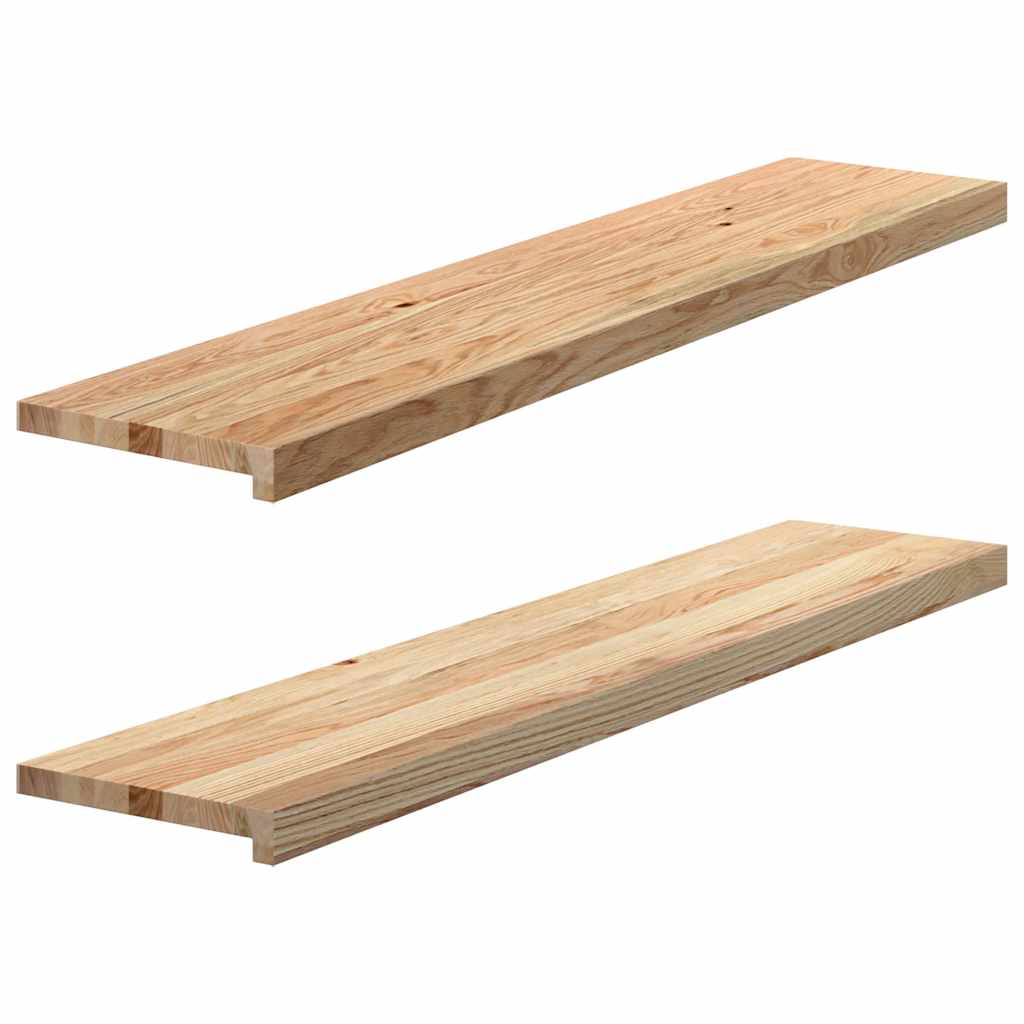 Window Sills 2 pcs Untreated Solid Wood Oak Depth 25 cm Natural 120 cm