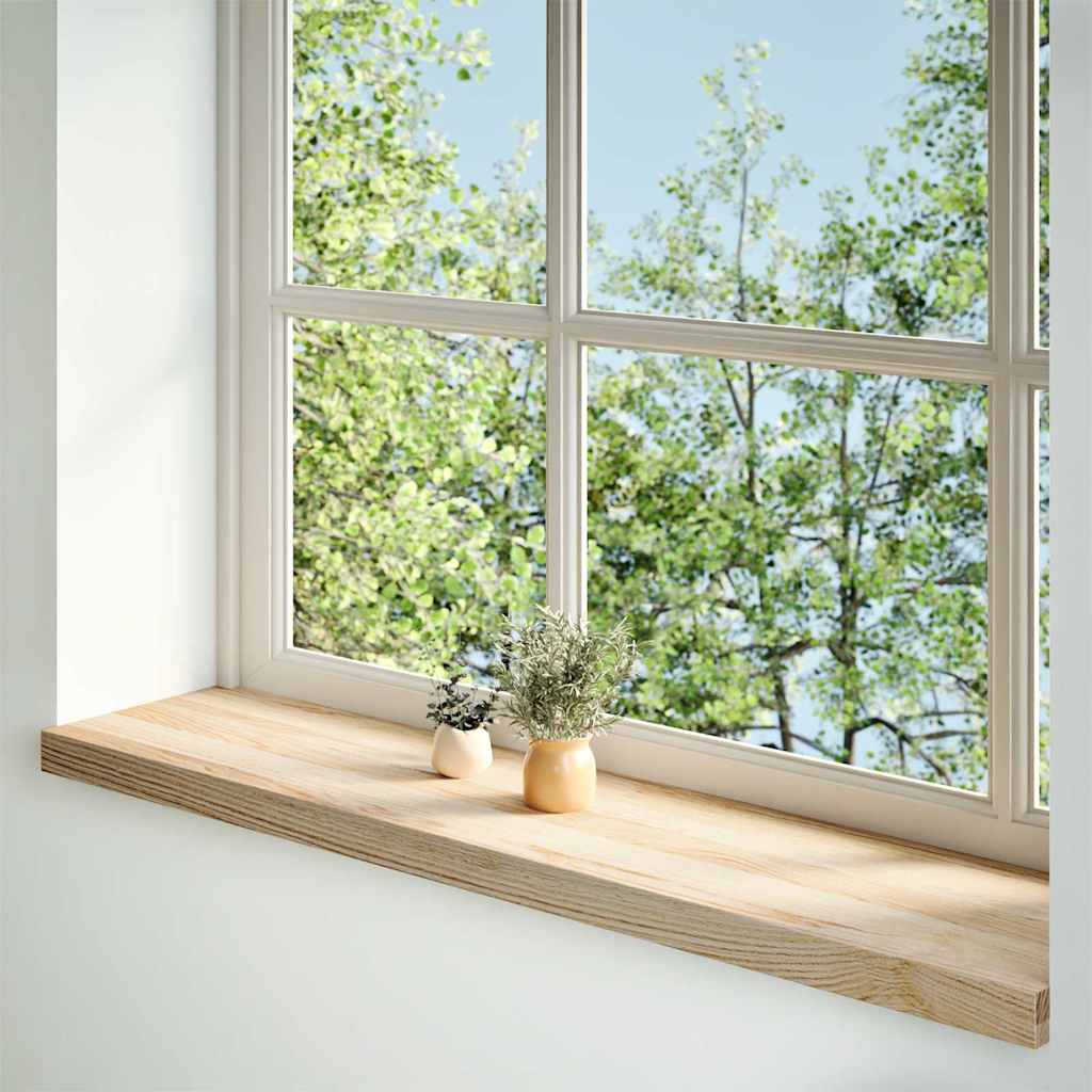 Window Sills 2 pcs Untreated Solid Wood Oak Depth 25 cm Natural 120 cm