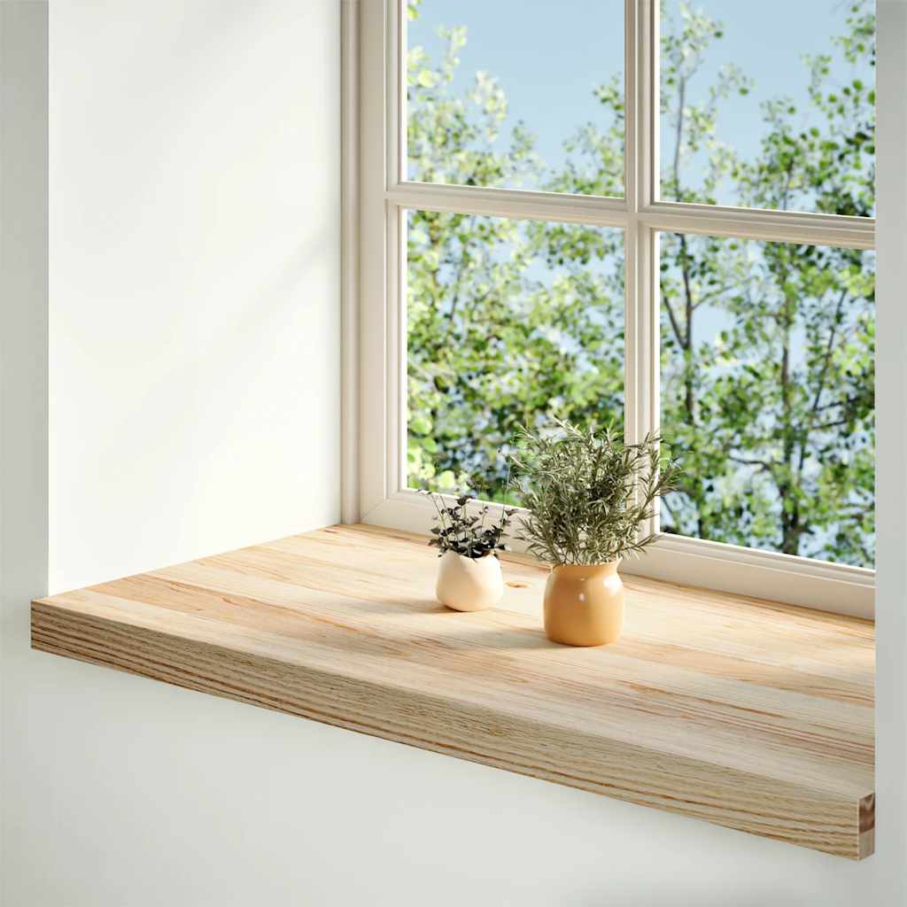 Window Sills 2 pcs Untreated Solid Wood Oak Depth 40 cm Natural 80 cm