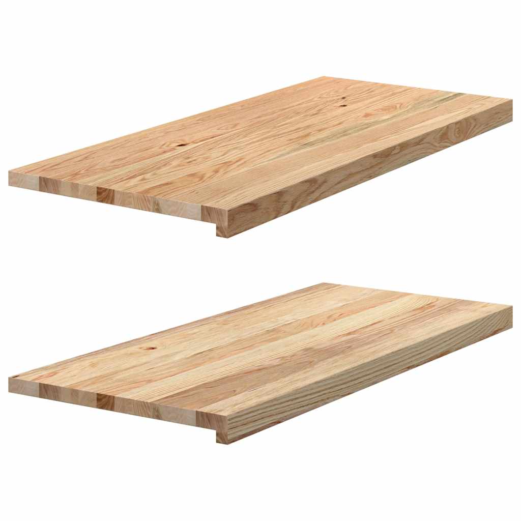 Window Sills 2 pcs Untreated Solid Wood Oak Depth 40 cm Natural 90 cm