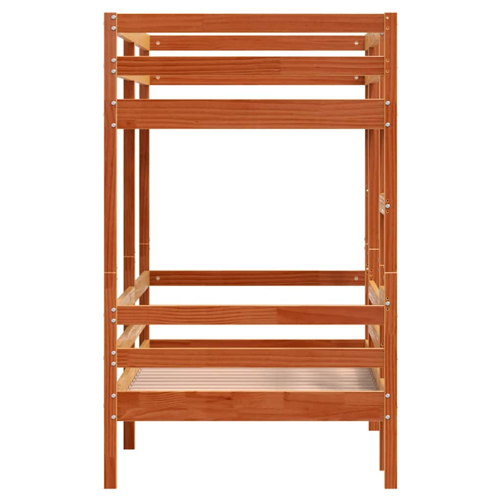 vidaXL Bunk Bed without Mattress Wax Brown 80x200 cm Solid Wood Pine 5