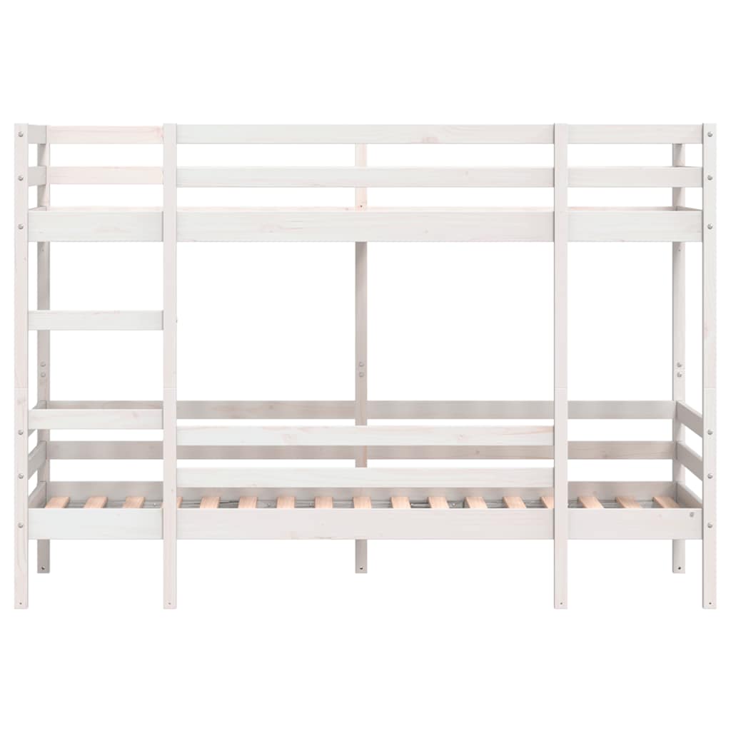 vidaXL Bunk Bed without Mattress White 90x200 cm Solid Wood Pine 4