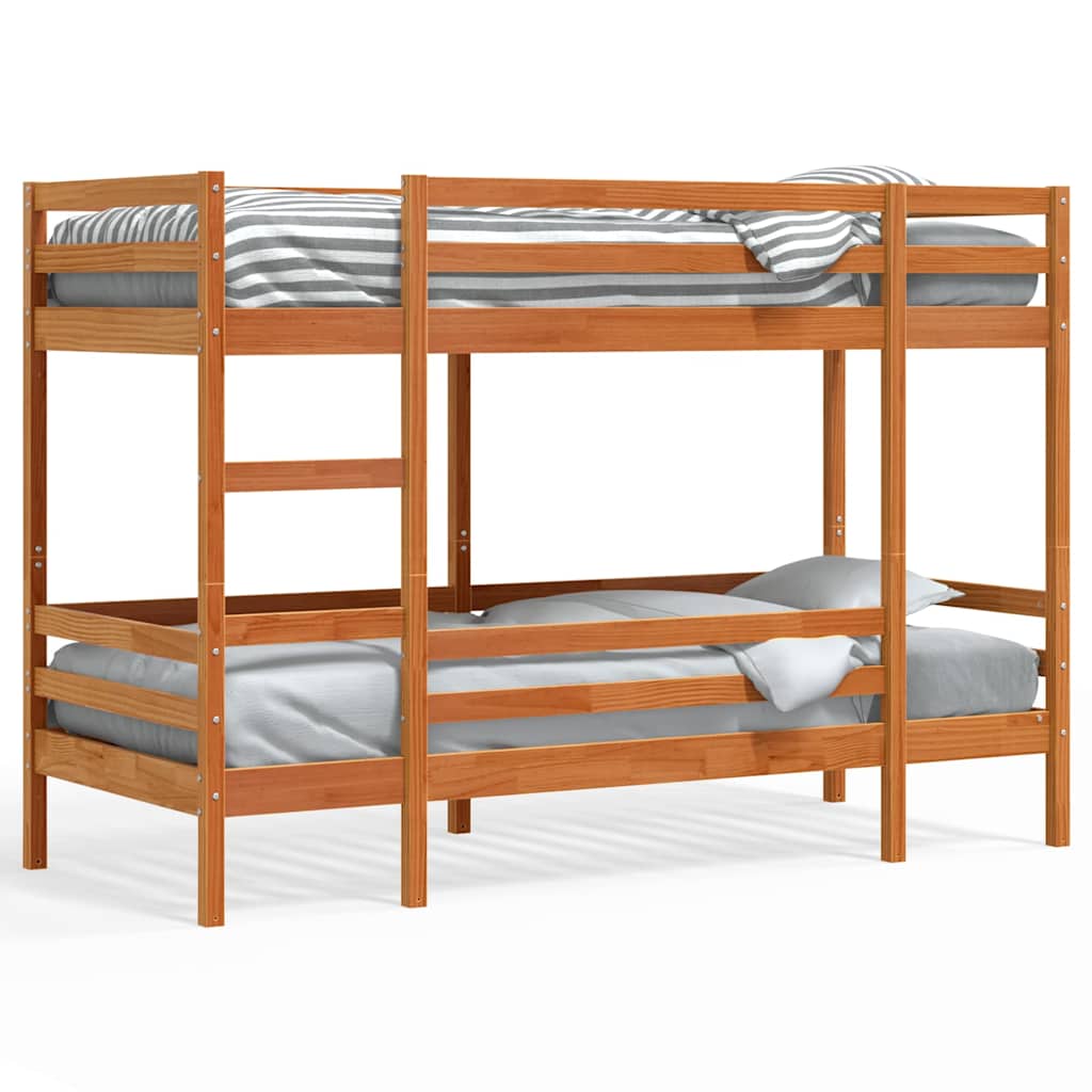 vidaXL Bunk Bed without Mattress Wax Brown 90x190 cm Solid Wood Pine 2