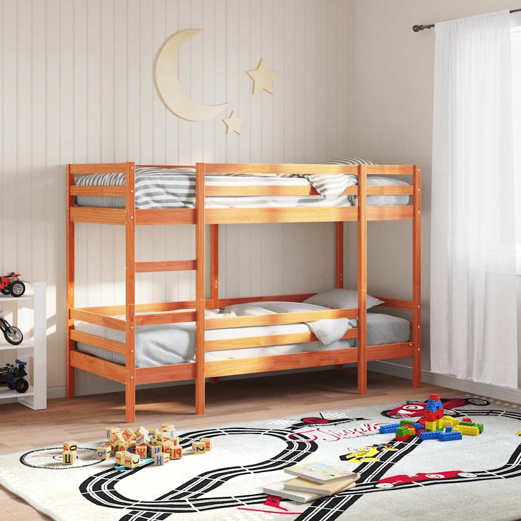 vidaXL Bunk Bed without Mattress Wax Brown 90x190 cm Solid Wood Pine 1