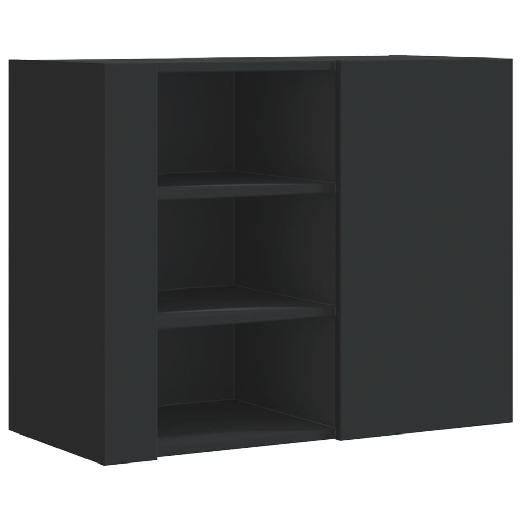 Wall Cabinet 75x35x60 cm Engineered Wood Black
