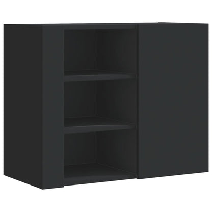 Wall Cabinet 75x35x60 cm Engineered Wood Black