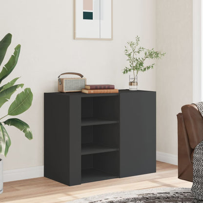 Wall Cabinet 75x35x60 cm Engineered Wood Black
