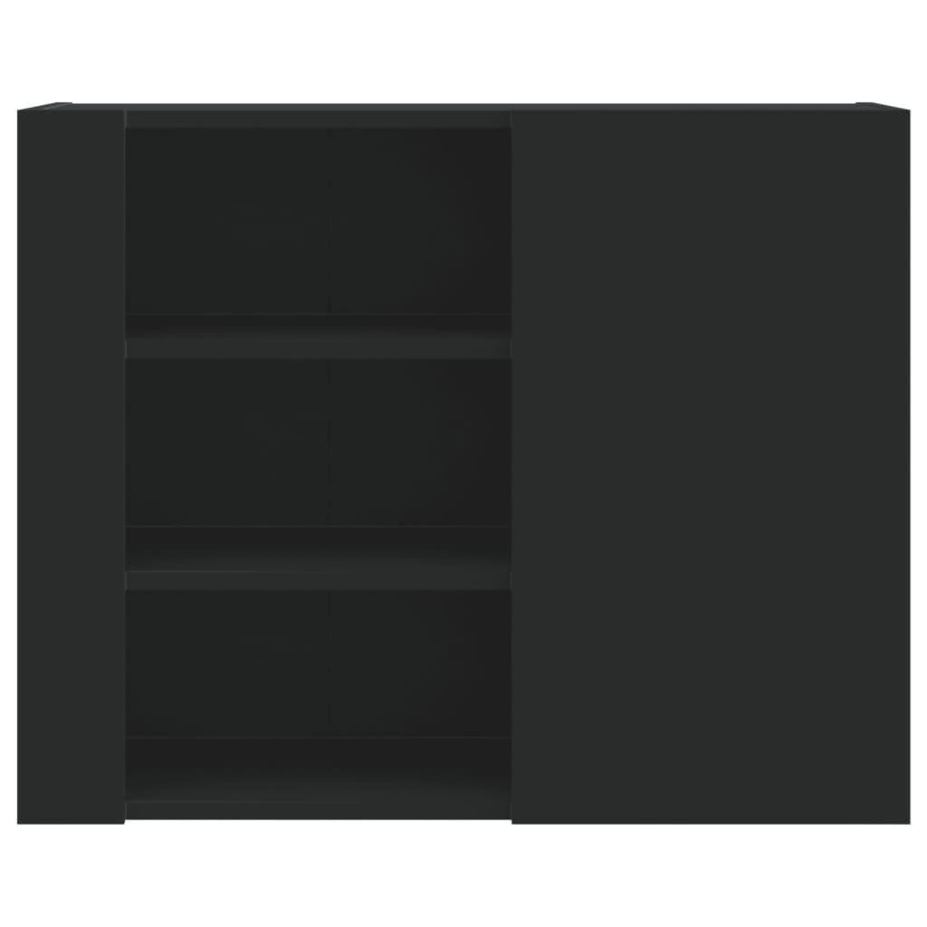 Wall Cabinet 75x35x60 cm Engineered Wood Black