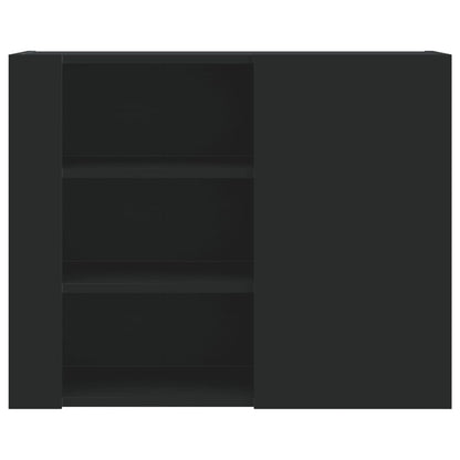 Wall Cabinet 75x35x60 cm Engineered Wood Black