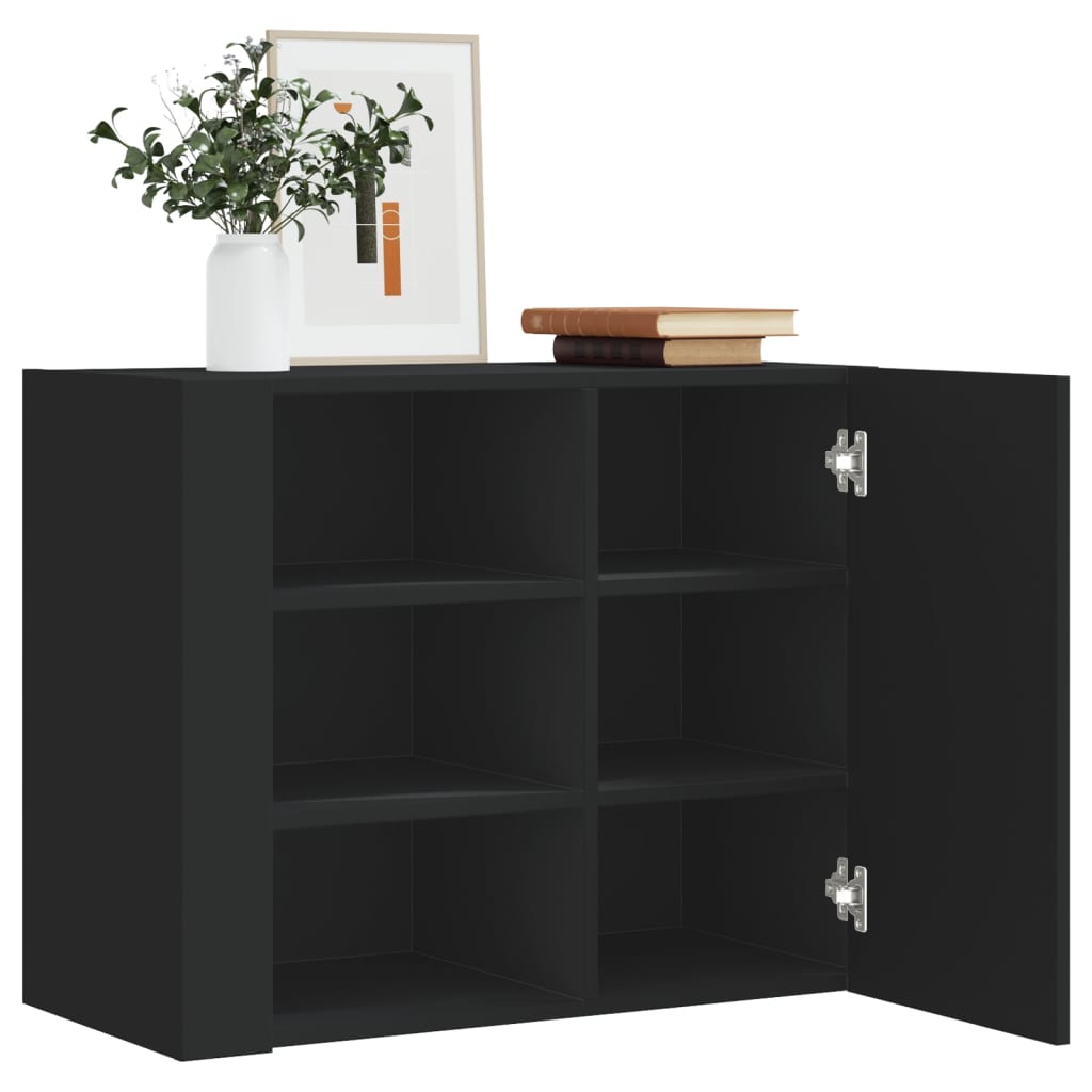 Wall Cabinet 75x35x60 cm Engineered Wood Black