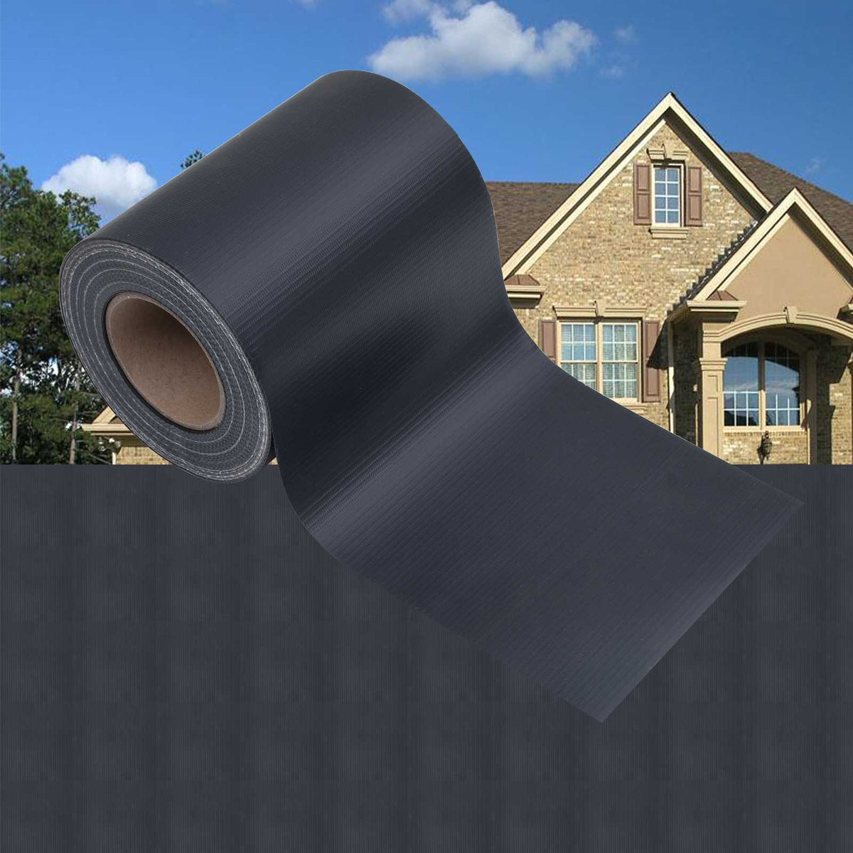 Privacy Strip PVC Dark grey 2 pcs