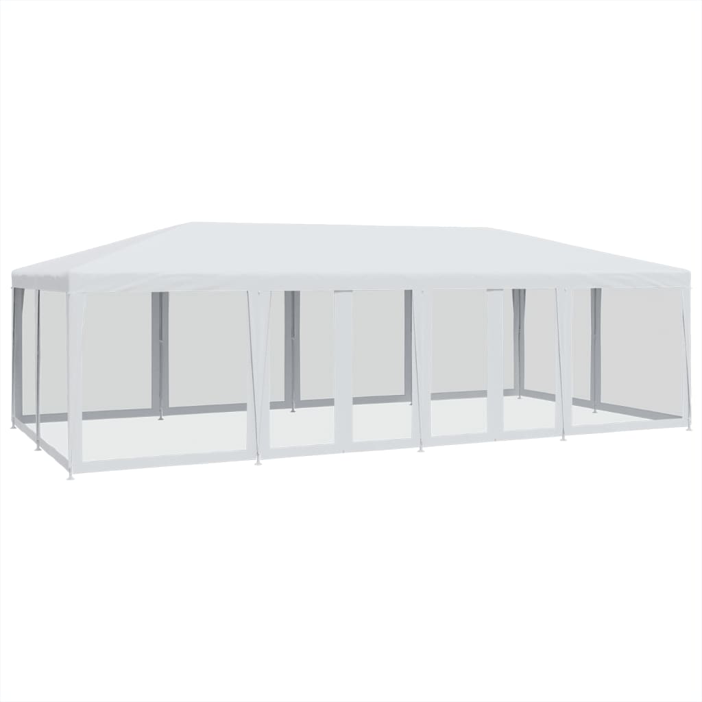 vidaXL Party Tent with 12 Mesh Sidewalls White 8x4 m HDPE 2