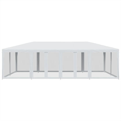 vidaXL Party Tent with 12 Mesh Sidewalls White 8x4 m HDPE 3