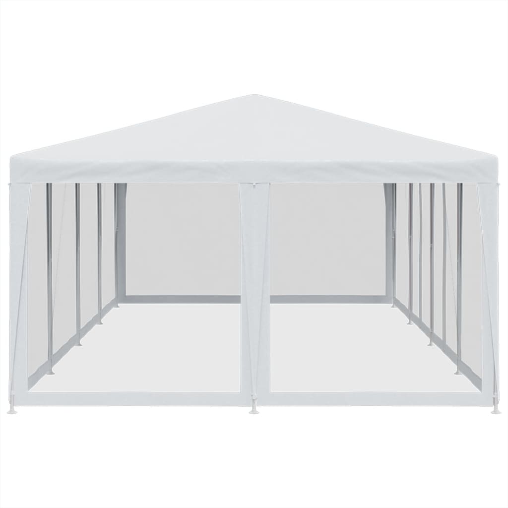 vidaXL Party Tent with 12 Mesh Sidewalls White 8x4 m HDPE 4
