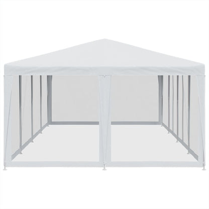 vidaXL Party Tent with 12 Mesh Sidewalls White 8x4 m HDPE 4