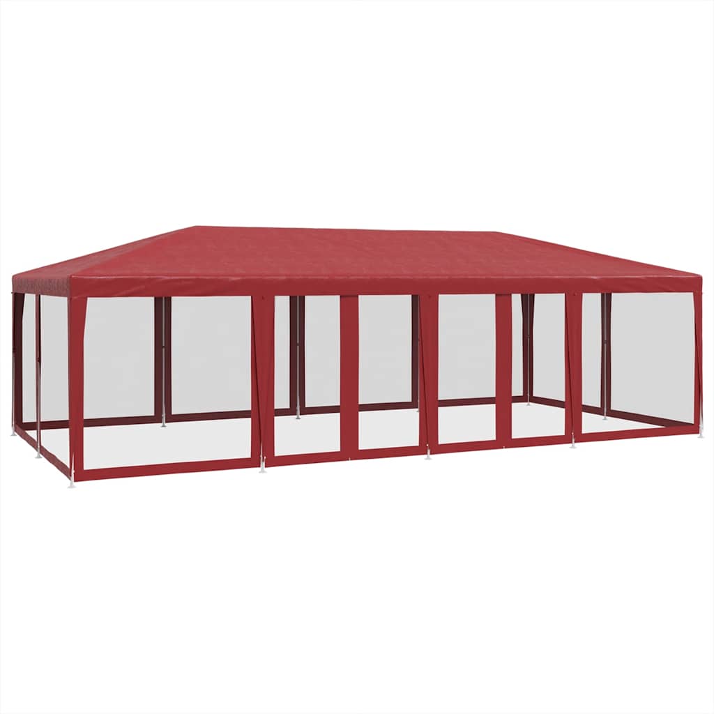 vidaXL Party Tent | Red | HDPE, powder-coated iron | 8x4 m 2