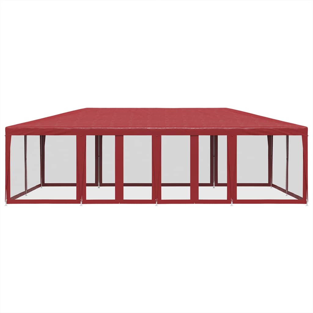 vidaXL Party Tent | Red | HDPE, powder-coated iron | 8x4 m 3