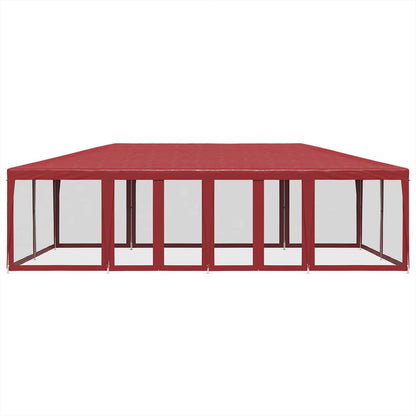 vidaXL Party Tent | Red | HDPE, powder-coated iron | 8x4 m 3