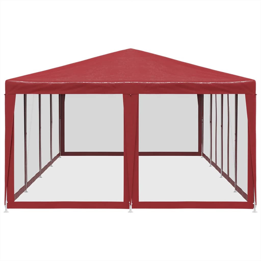 vidaXL Party Tent | Red | HDPE, powder-coated iron | 8x4 m 4