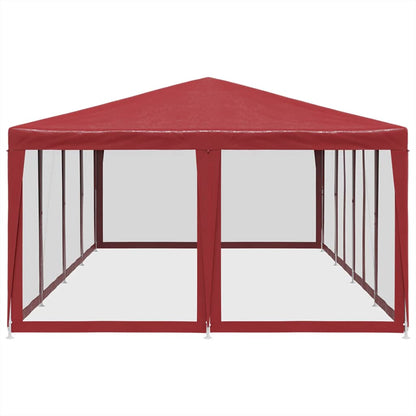 vidaXL Party Tent | Red | HDPE, powder-coated iron | 8x4 m 4