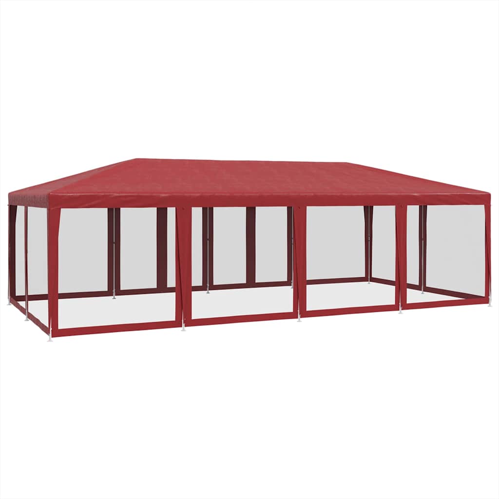 vidaXL Party Tent | Red | HDPE, powder-coated iron | 8x4 m 5