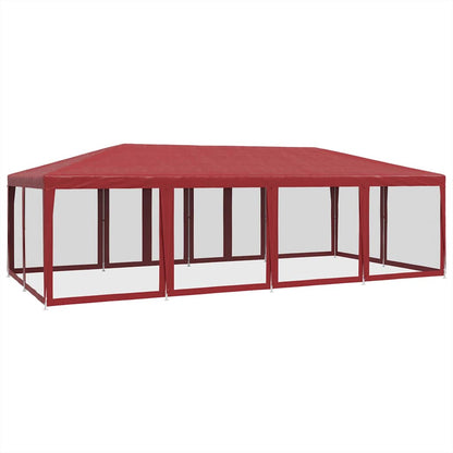 vidaXL Party Tent | Red | HDPE, powder-coated iron | 8x4 m 5
