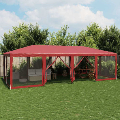 vidaXL Party Tent | Red | HDPE, powder-coated iron | 8x4 m 1