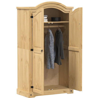 vidaXL Wardrobe "Corona" 102x52x186 cm Solid Wood Pine 3