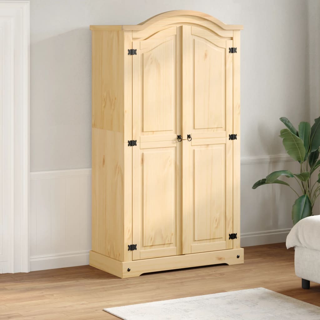 vidaXL Wardrobe "Corona" 102x52x186 cm Solid Wood Pine 1