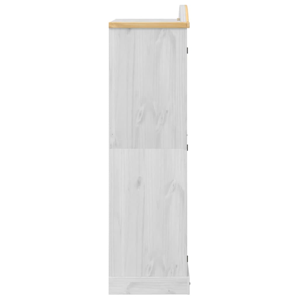 vidaXL Wardrobe "Corona" White 102x52x186 cm Solid Wood Pine 5