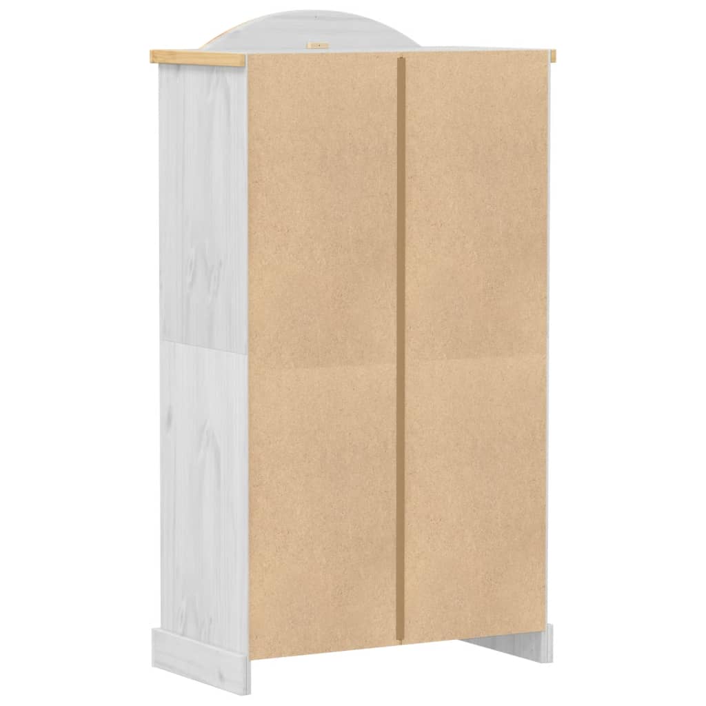 vidaXL Wardrobe "Corona" White 102x52x186 cm Solid Wood Pine 4