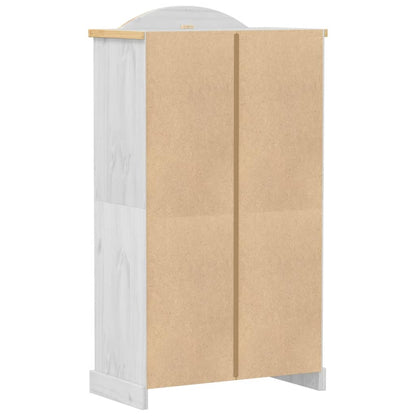 vidaXL Wardrobe "Corona" White 102x52x186 cm Solid Wood Pine 4