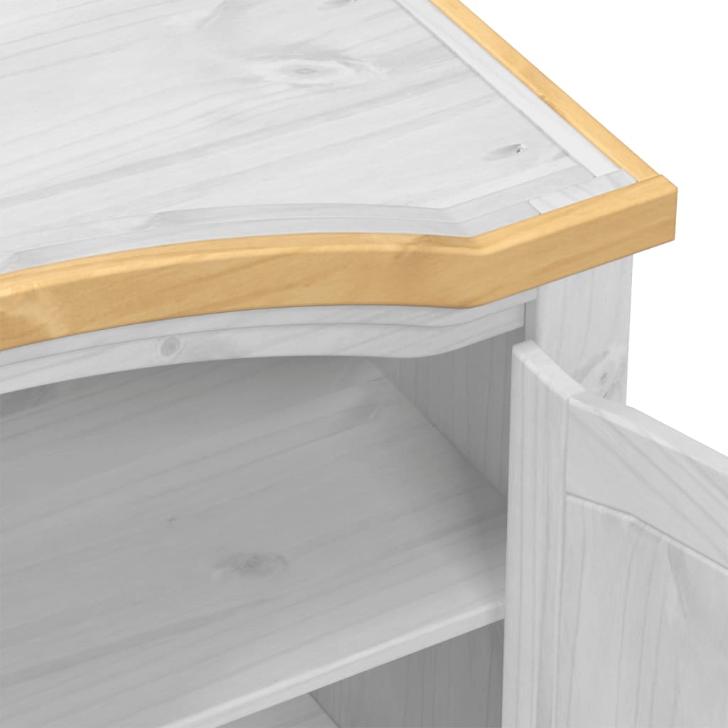 vidaXL Wardrobe "Corona" White 102x52x186 cm Solid Wood Pine 6