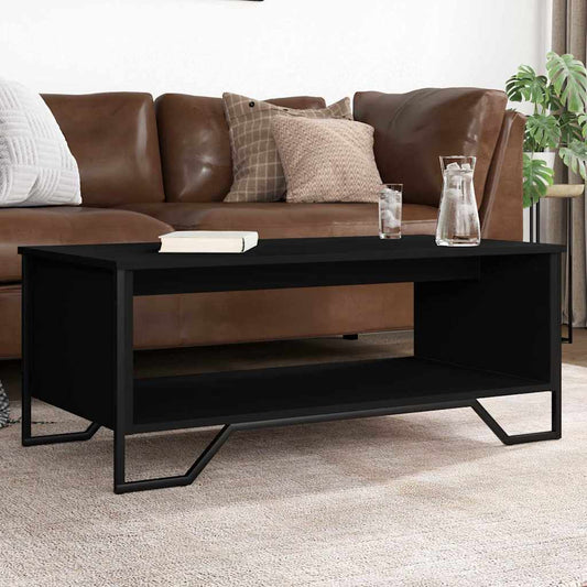Coffee Table 75x51x40 cm Engineered Wood Black 100 cm