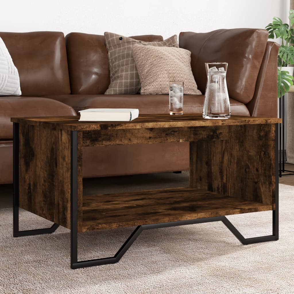 Coffee Table 75x51x40 cm Engineered Wood Smoked oak 75 cm