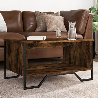 Coffee Table 75x51x40 cm Engineered Wood Smoked oak 75 cm