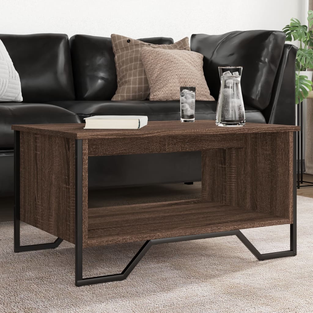 Coffee Table 75x51x40 cm Engineered Wood Brown oak 75 cm